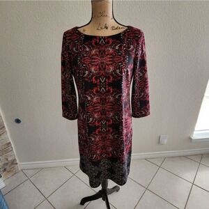 London Style boho‎ abstract shirt bodycon dress size medium